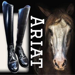 Ariat 55101 Heritage Field Equestrian Riding Boots Size 9 Med Calf/Slim Black